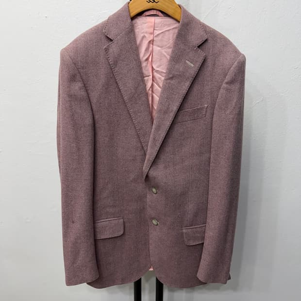 정품) S.T 듀퐁 헤링본 더블 브레스티드 자켓 46