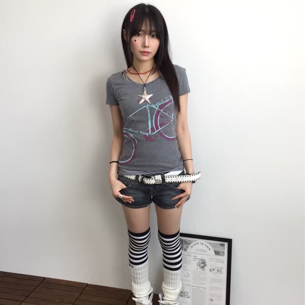 Mossimo Bicycle Graphic Fitted Tee