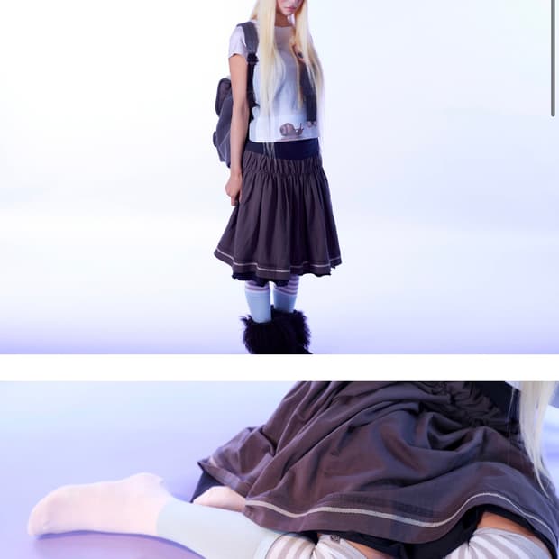 coyseio X blythe folding shirring skirt