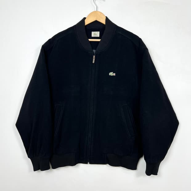 1990s Lacoste 라코스테 블랙 울 블루종 자켓