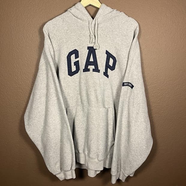 90s 갭 스펠 아웃 후드티 그레이 2XL