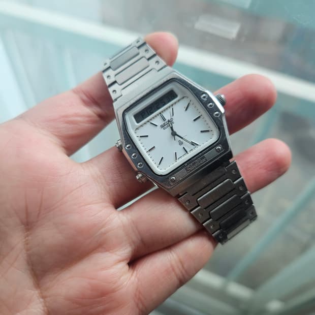 세이코 실버웨이브 아나디지 극 희귀 빈티지