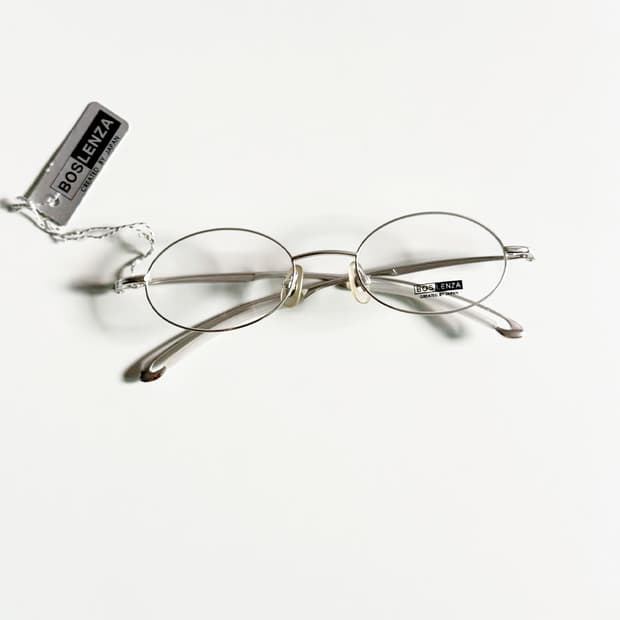 BOS LENZA 실버 슬임 오벌 메탈 프레임 빈티지 안경