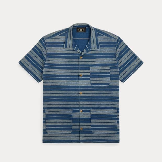 RRL 인디고 스트라이프 저지캠프 셔츠 새상품 M