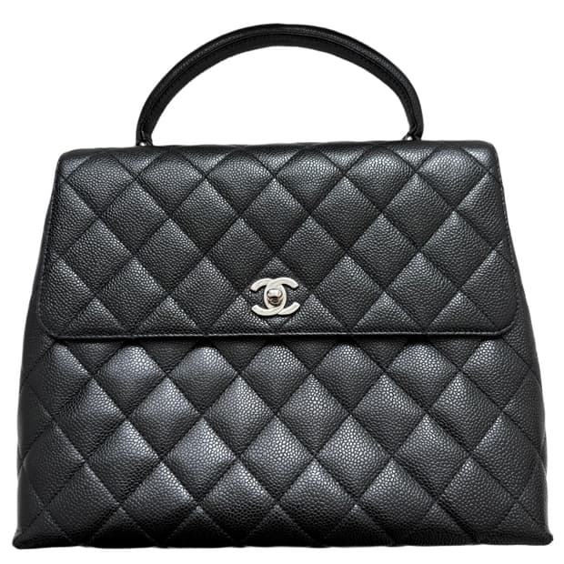 샤넬 90년대 빈티지 캐비어 켈리 탑핸들 백