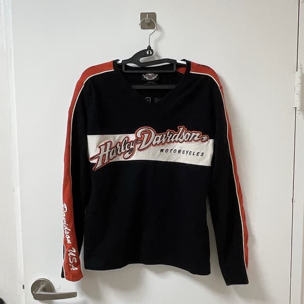 [무배] 할리데이비슨 브이넥 롱슬리브 긴팔 티셔츠