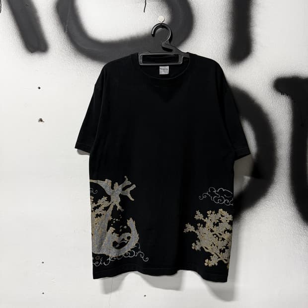 VTG 빈티지 몬스터헌터 재패니즈 오리엔탈 프린팅 반팔 티셔츠