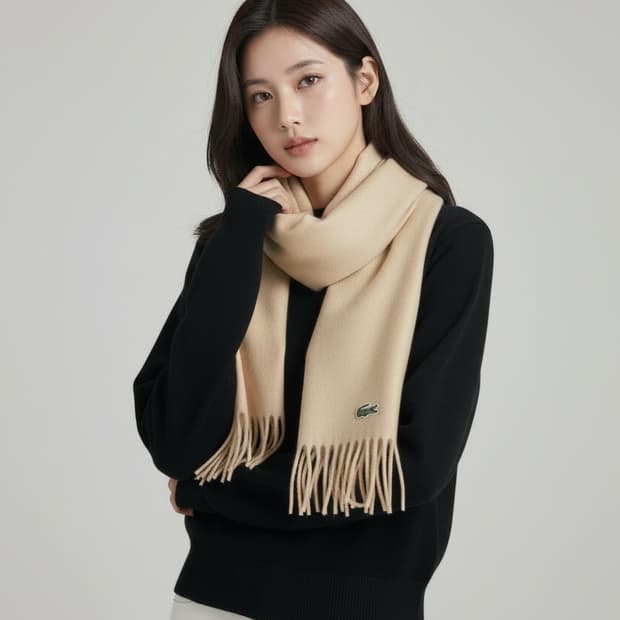 라코스테 아이보리 머플러 목도리