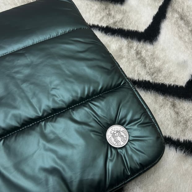 스타벅스 퀄팅 노트북 파우치/딥그린