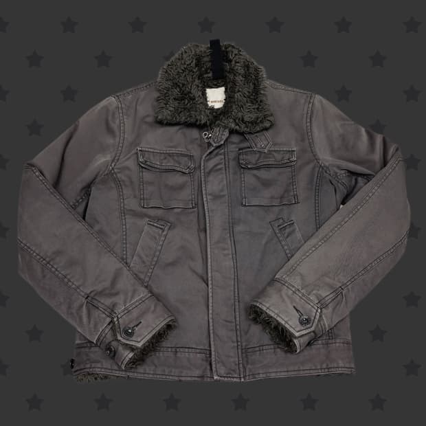 디젤 아카이브 한정 퍼 포인트 카라 재규어 지퍼 포인트 패딩 자켓