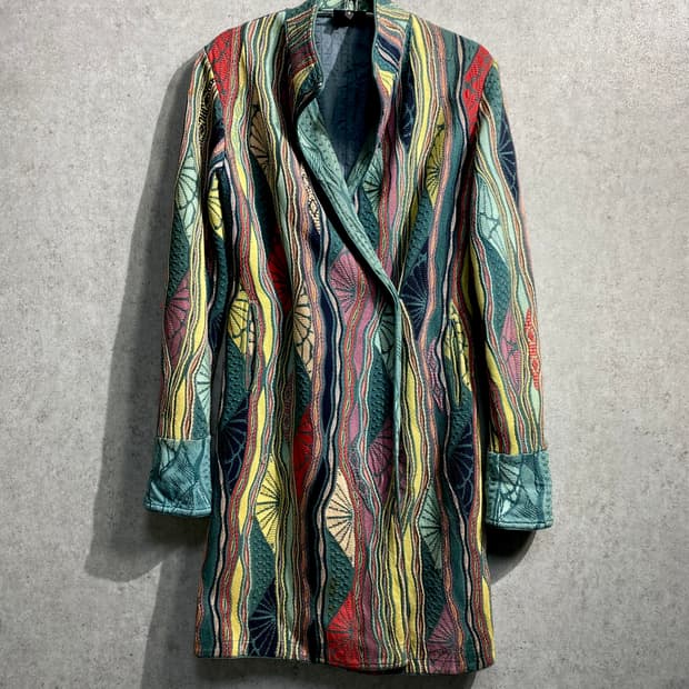 [M] 90s COOGI 쿠지 우먼스 케이블 니트 롱 가디건