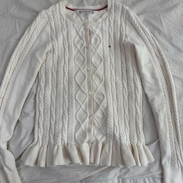 타미힐피거 화이드 프릴 가디건