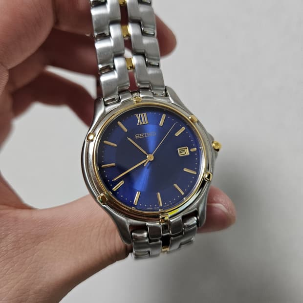 세이코 빈티지 쿼츠 블루 다이얼 시계 Seiko Quartz