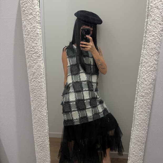 빈티지 체크 원피스