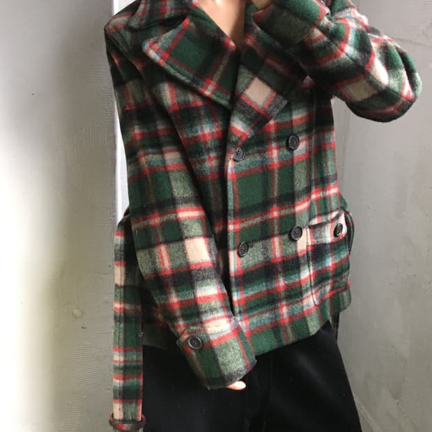 Polo 폴로 랄프로렌 신형 플래드 울 크롭 헌츠맨 코트