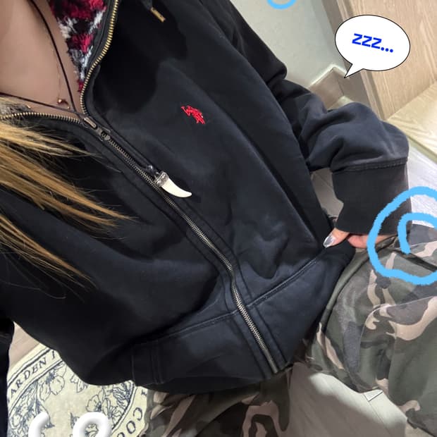 Us polo 양털 후드집업