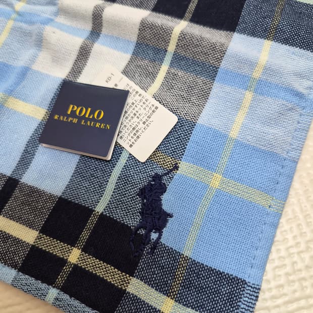 폴로 랄프로렌 Polo Ralph Lauren 체크 손수건 스카이블루