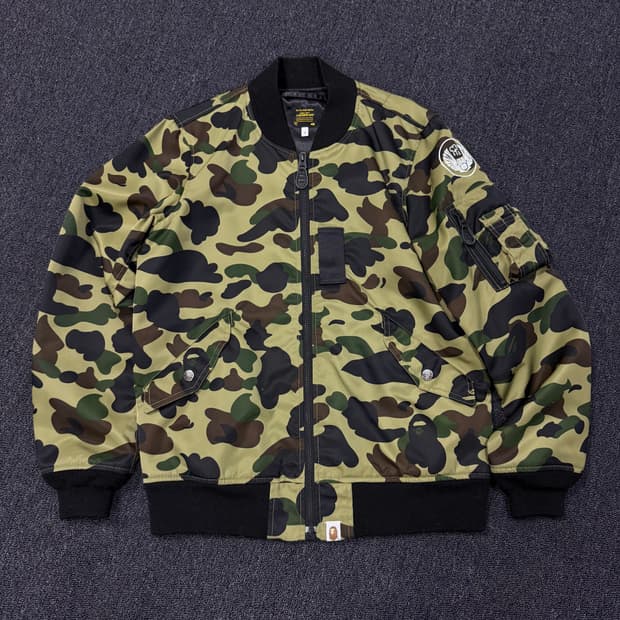 베이프 카모 ma-1 항공점퍼 자켓