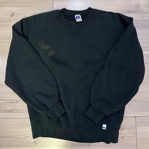 빈티지 러셀 90s 블랭크 스웻셔츠 usa 블랙 L 맨투맨 russell
