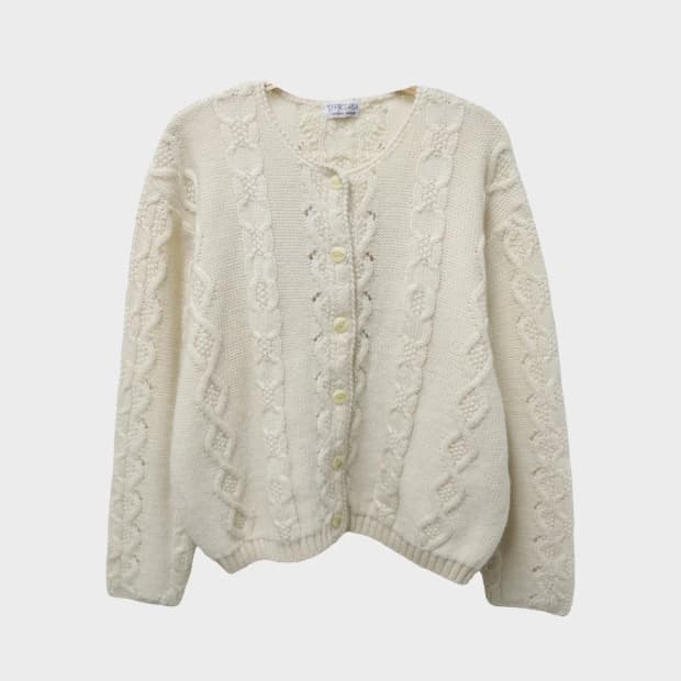 DFKCHEA 울 꽈배기 가디건 62305