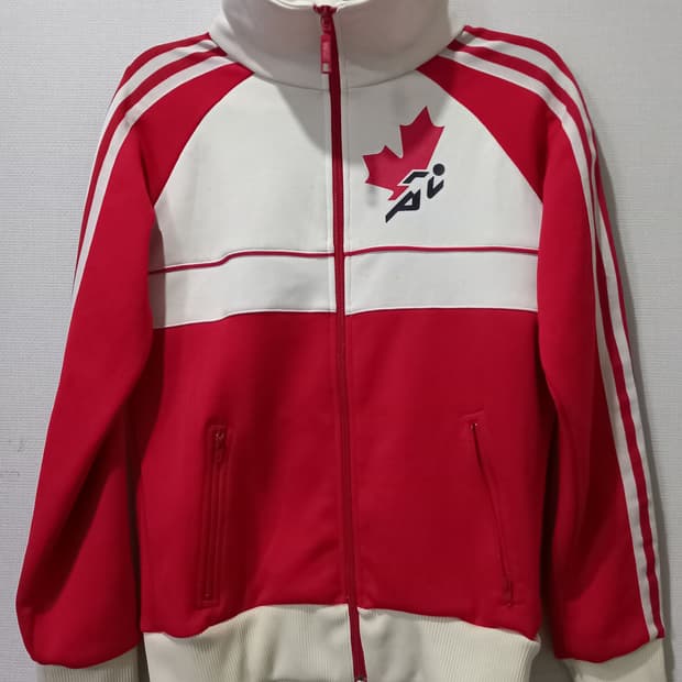 아디다스 캐나다 빨흰 트랙탑 저지 져지집업 85/XS