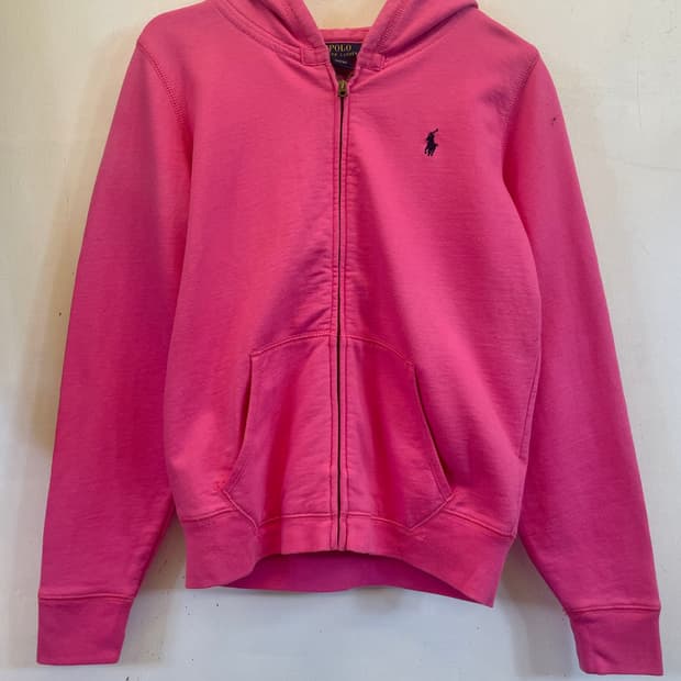 폴로랄프로렌 핑크 후드집업:) 폴로걸즈XL 후드집업 면100%