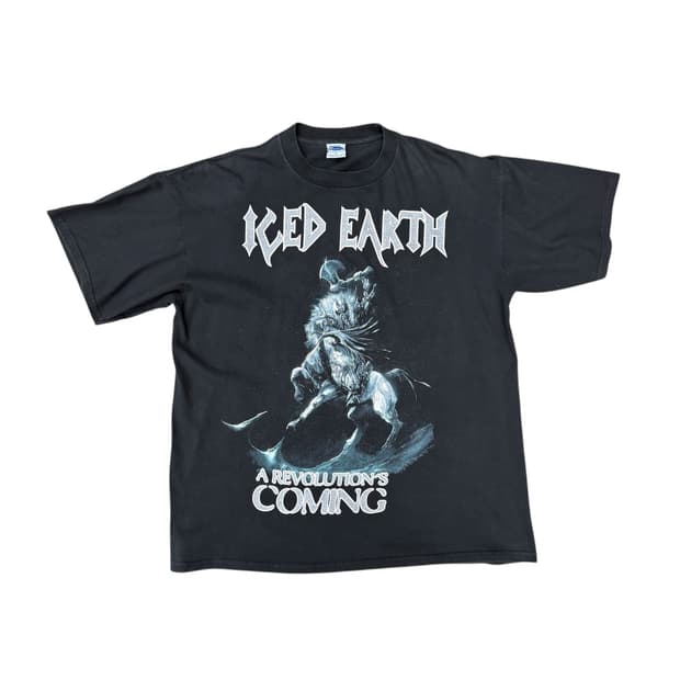 빈티지 00s Iced Earth Fuck Poster 밴드 티셔츠