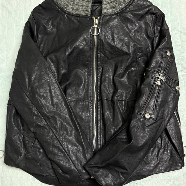 고딕 크롬하츠깔 레더자켓