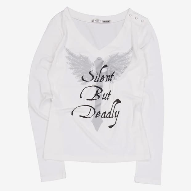 V-NECK CROSS TOP / WHITE
