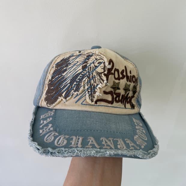빈티지 y2k 디스트로이드 스터드 볼캡