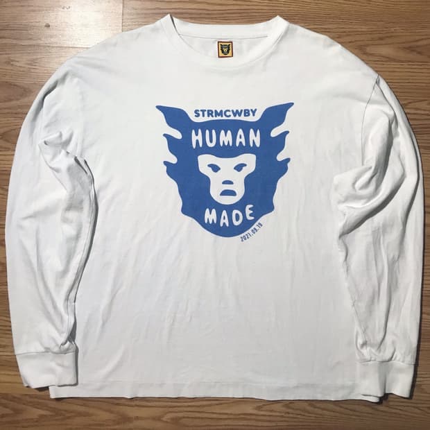 휴먼메이드 데일리 롱슬리브 티셔츠 화이트 2XL