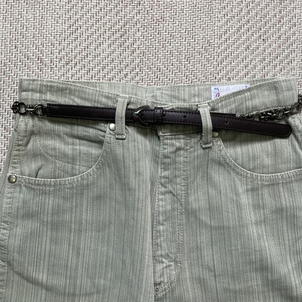 PRIMATTIVO 빈티지 실버체인 브라운 벨트 J04077