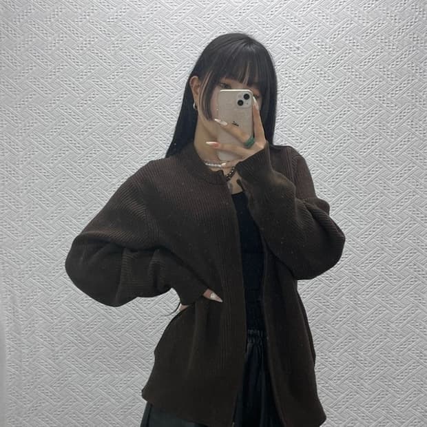유니클로 빈티지 모던 캐주얼 시크 집업 가디건 XL C09414