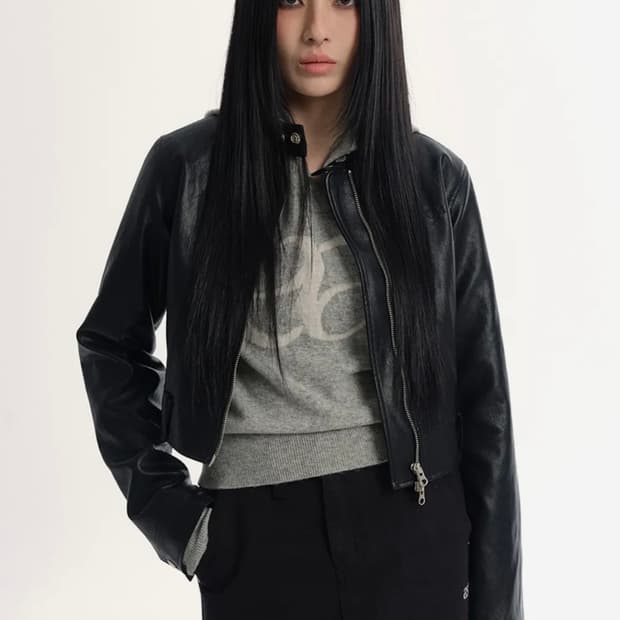 애즈온 SLIM LEATHER JACKET