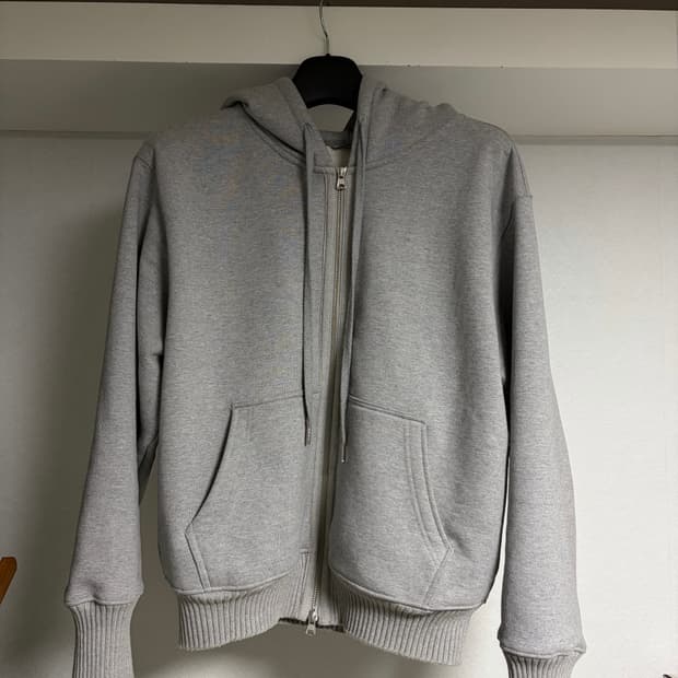 밸리에 유틸리티 후디 집업 - 멜란지 그레이