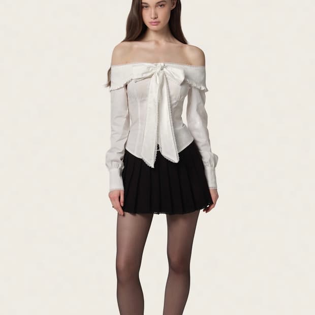 클리시어 비러브드 리본 블라우스 Beloved ribbon blouse