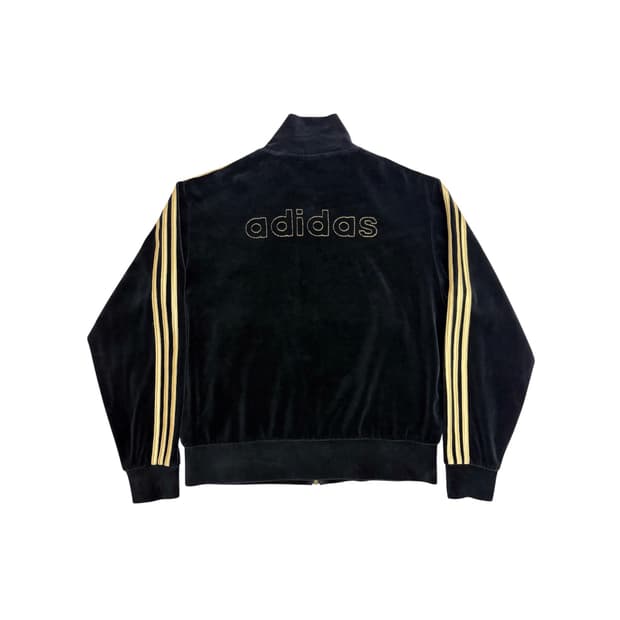 아디다스 벨벳 벨루어 빅로고 검골 트랙탑 져지 집업 자켓 100 L