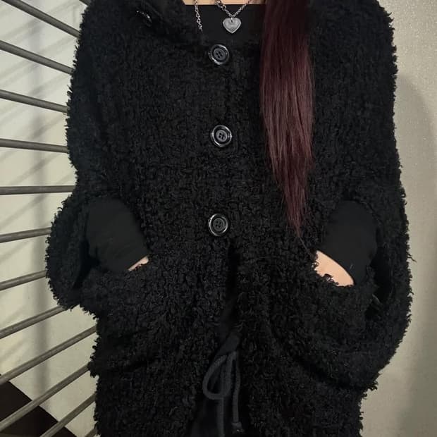 Architectural Bouclé Cape Jacket