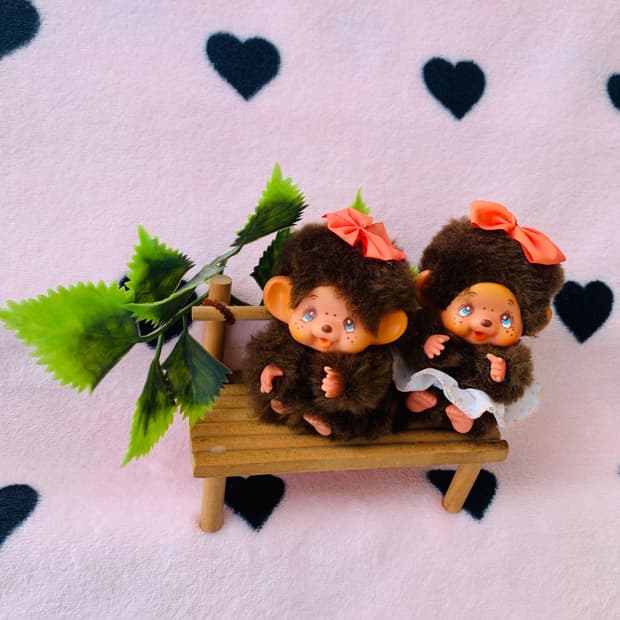 🎀고전 레트로 몬치치 커플 & 벤치 세트