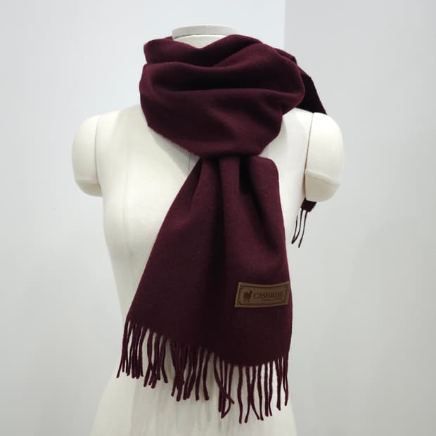 캐시미어 100% 버건디 머플러 남녀공용