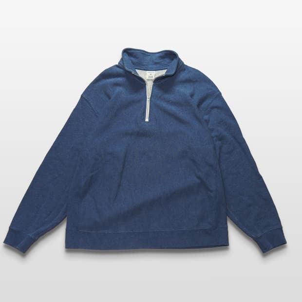 Heather Half Zip Pullover Blue