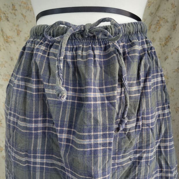 [빈티지] 체크 롱 스커트 그린 Free 사이즈