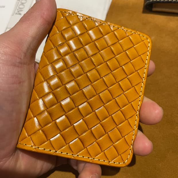 소가죽 위빙 반지갑 브라운 