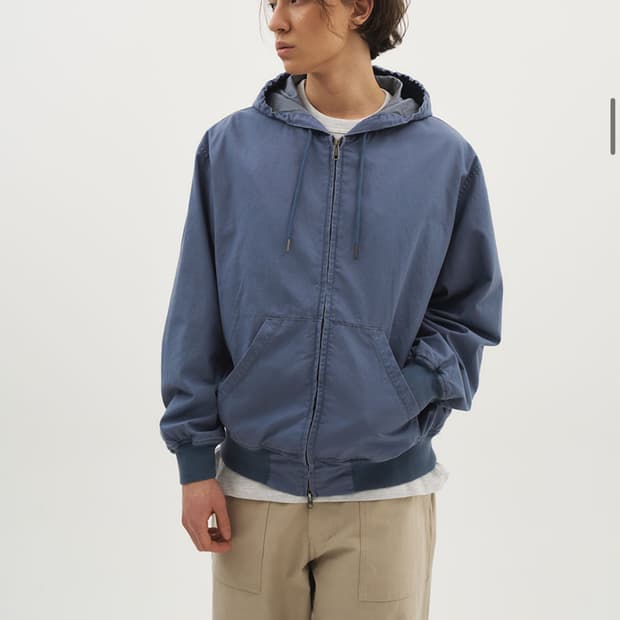 아웃스탠딩 빈티지 워싱 캔버스 후드 점퍼 M