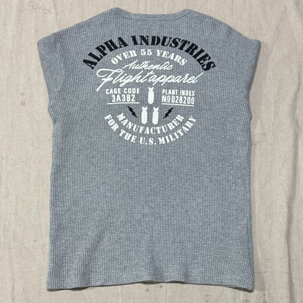 알파인더스트리 백프린팅 와플 롱슬리브 L