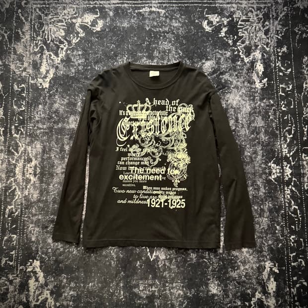 “BEAUMONT” Gothic Print Black Long Sleev