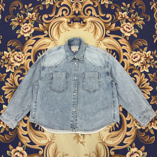 (S)게스 GUESS 투포켓 오버핏 데님셔츠