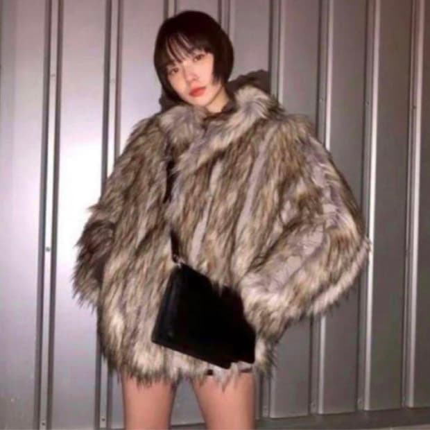 Perverze 나일론 페이크퍼 리버서블 무스탕 자켓