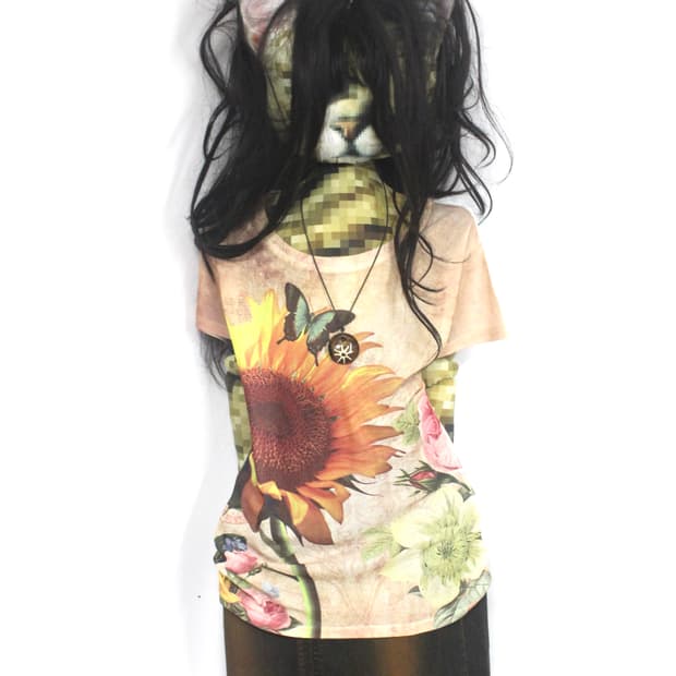 SunFlower graphics sheer t-shirt