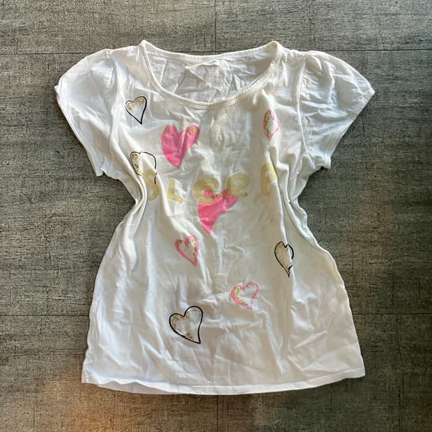 일본빈티지 Tsumori 핀터깔y2k 핑크갸루 와투케 반팔티셔츠